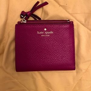 Kate Spade Burgundy Double Zipper Wallet
